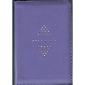 NLT Giant Print Compact - Diamond Lavender Zippered Leather-like